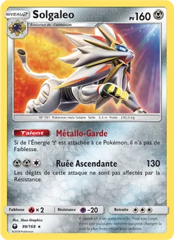 Carte Solgaleo de l'extension Tempête Céleste, numéro 99/168