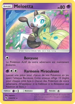 Carte Meloetta de l'extension Tonnerre Perdu, numéro 104/214