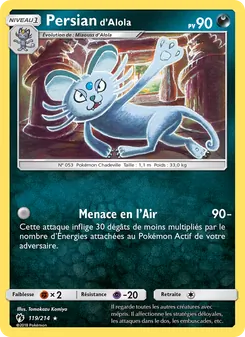 Carte Persian d’Alola de l'extension Tonnerre Perdu, numéro 119/214