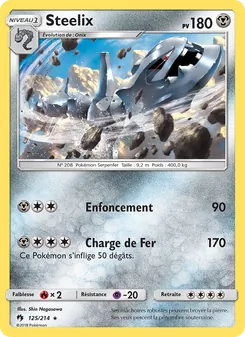 Carte Steelix de l'extension Tonnerre Perdu, numéro 125/214