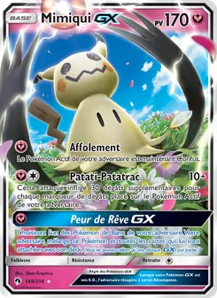 Carte Mimiqui GX de l'extension Tonnerre Perdu, numéro 149/214