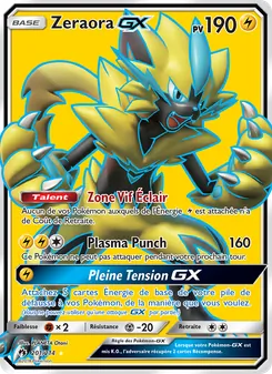 Carte Zeraora GX de l'extension Tonnerre Perdu, numéro 201/214