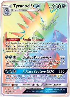 Carte Tyranocif GX de l'extension Tonnerre Perdu, numéro 223/214