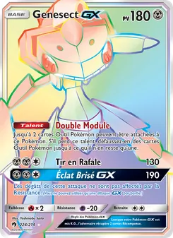 Carte Genesect GX de l'extension Tonnerre Perdu, numéro 224/214