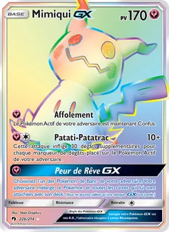 Carte Mimiqui GX de l'extension Tonnerre Perdu, numéro 226/214