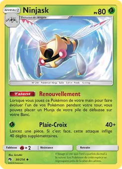Carte Ninjask de l'extension Tonnerre Perdu, numéro 30/214