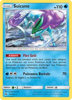 Carte Suicune de l'extension Tonnerre Perdu, numéro 59/214
