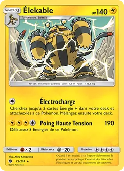 Carte Élekable de l'extension Tonnerre Perdu, numéro 72/214