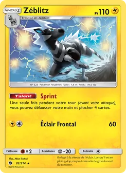 Carte Zéblitz de l'extension Tonnerre Perdu, numéro 82/214