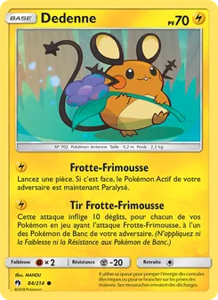 Carte Dedenne de l'extension Tonnerre Perdu, numéro 84/214