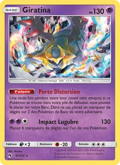 Carte Giratina de l'extension Tonnerre Perdu, numéro 97/214