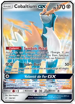 Carte Cobaltium GX de l'extension Duo de Choc, numéro 106/181