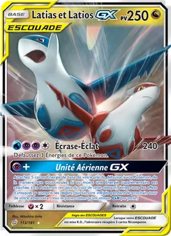 Carte Latias et Latios GX de l'extension Duo de Choc, numéro 113/181