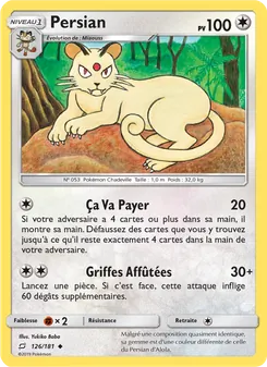 Carte Persian de l'extension Duo de Choc, numéro 126/181