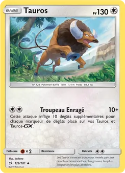 Carte Tauros de l'extension Duo de Choc, numéro 129/181