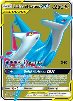Carte Latias et Latios GX de l'extension Duo de Choc, numéro 169/181