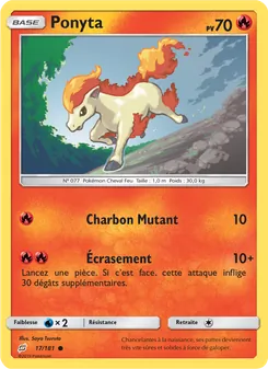 Carte Ponyta de l'extension Duo de Choc, numéro 17/181