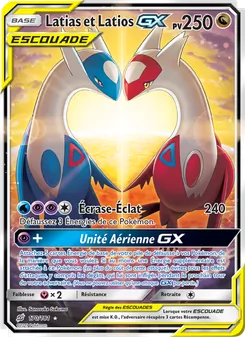 Carte Latias et Latios GX de l'extension Duo de Choc, numéro 170/181