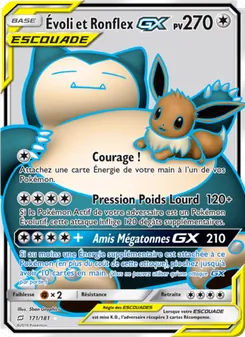 Carte Évoli et Ronflex GX de l'extension Duo de Choc, numéro 171/181