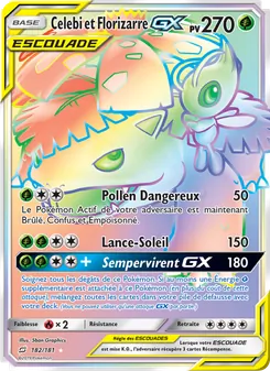 Carte Celebi et Florizarre GX de l'extension Duo de Choc, numéro 182/181