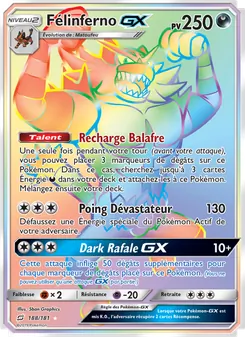 Carte Félinferno GX de l'extension Duo de Choc, numéro 188/181