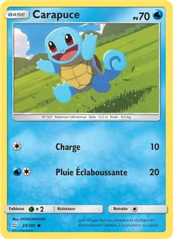 Carte Carapuce de l'extension Duo de Choc, numéro 23/181