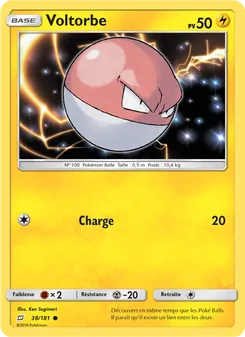 Carte Voltorbe de l'extension Duo de Choc, numéro 38/181