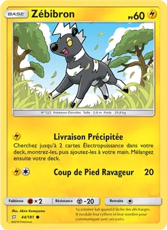 Carte Zébibron de l'extension Duo de Choc, numéro 44/181