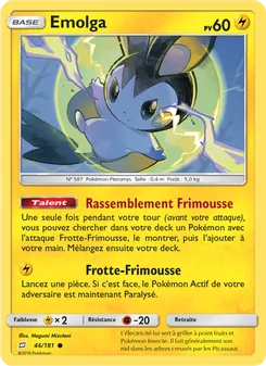 Carte Emolga de l'extension Duo de Choc, numéro 46/181