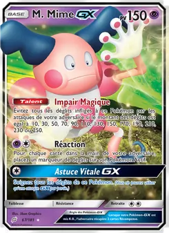 Carte M. Mime GX de l'extension Duo de Choc, numéro 67/181