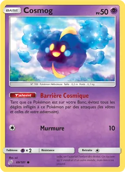 Carte Cosmog de l'extension Duo de Choc, numéro 69/181
