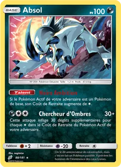 Carte Absol de l'extension Duo de Choc, numéro 88/181