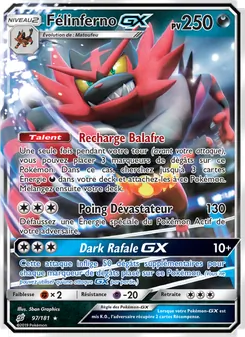 Carte Félinferno GX de l'extension Duo de Choc, numéro 97/181