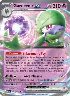 Carte Gardevoir-ex de l'extension Écarlate et Violet, numéro 086/198