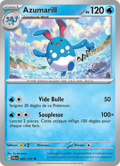 Carte Azumarill de l'extension Évolutions à Paldea, numéro 045/193