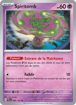 Carte Spiritomb de l'extension Évolutions à Paldea, numéro 089/193