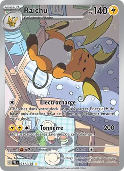 Carte Raichu de l'extension Évolutions à Paldea, numéro 211/193