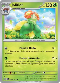 Carte Joliflor de l'extension Flammes Obsidiennes, numéro 003/197