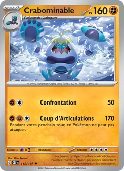Carte Crabominable de l'extension Flammes Obsidiennes, numéro 115/197