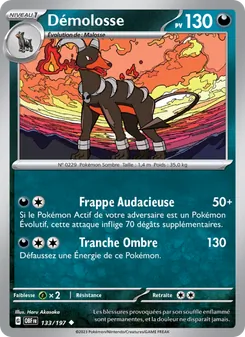 Carte Démolosse de l'extension Flammes Obsidiennes, numéro 133/197