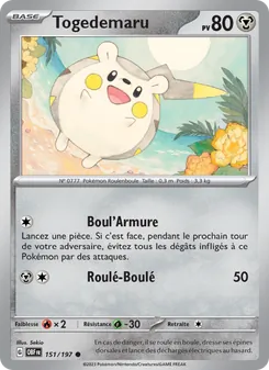 Carte Togedemaru de l'extension Flammes Obsidiennes, numéro 151/197