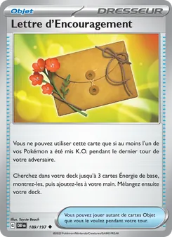 Carte Lettre d'Encouragement de l'extension Flammes Obsidiennes, numéro 189/197