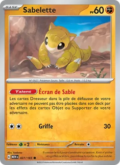 Carte Sabelette de l'extension 151, numéro 027/165