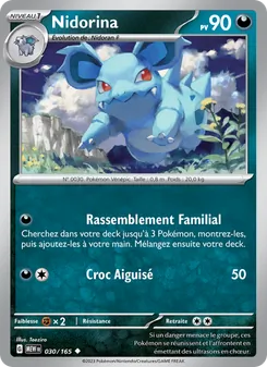 Carte Nidorina de l'extension 151, numéro 030/165