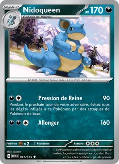 Carte Nidoqueen de l'extension 151, numéro 031/165
