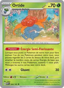 Carte Ortide de l'extension 151, numéro 044/165