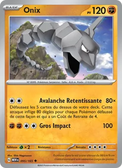 Carte Onix de l'extension 151, numéro 095/165