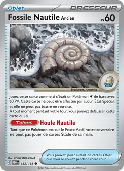 Carte Fossile Nautile Ancien de l'extension 151, numéro 153/165