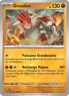 Carte Groudon de l'extension Faille Paradoxe, numéro 093/182