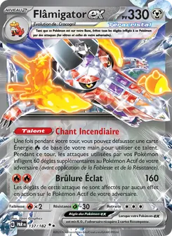 Carte Flâmigator-ex de l'extension Faille Paradoxe, numéro 137/182